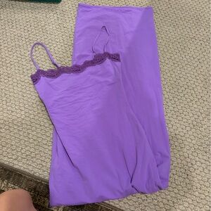 Purple lace maxi skims dress